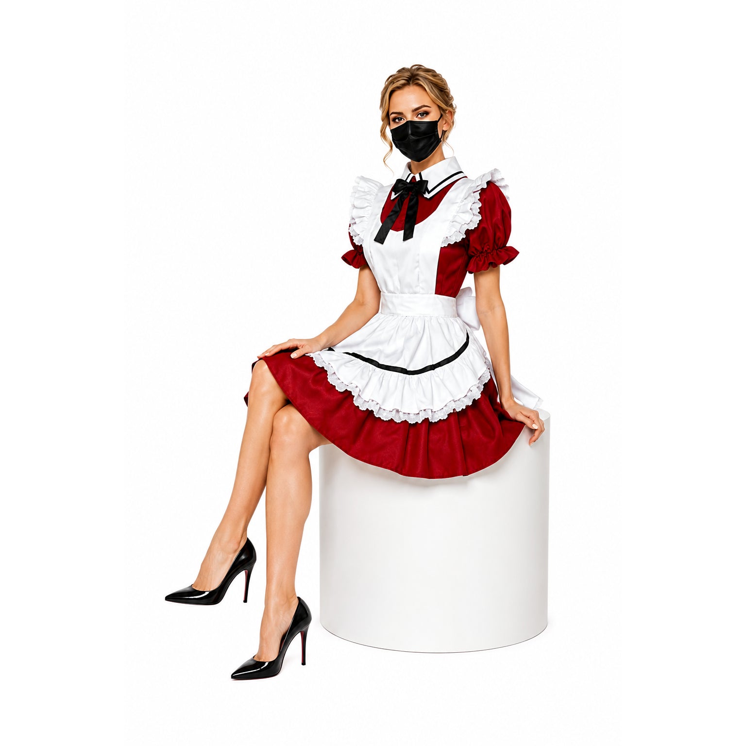 rotes Baumwollkleid CK1232