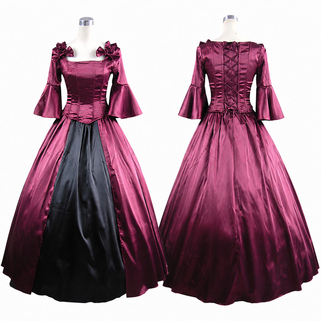 Burgundy Victorian Gothic Ball Gown CK1404