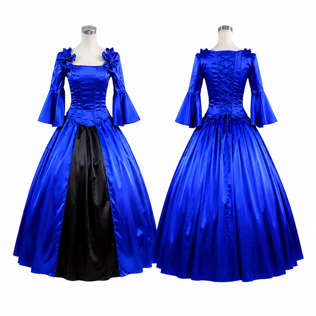 Royal Blue Satin Corset Ball Gown CK1405