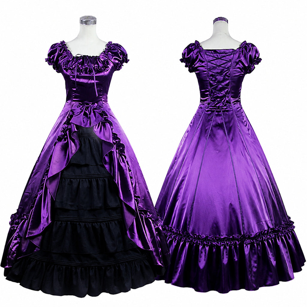 Purple Gothic Sissy Maid Dress CK1412