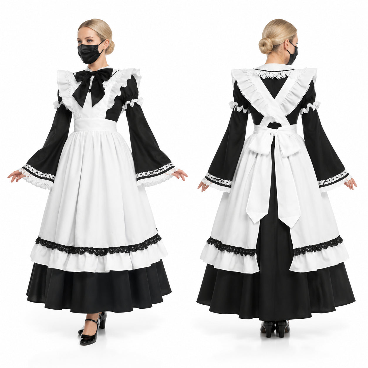 schwarzes Baumwollkleid CK170