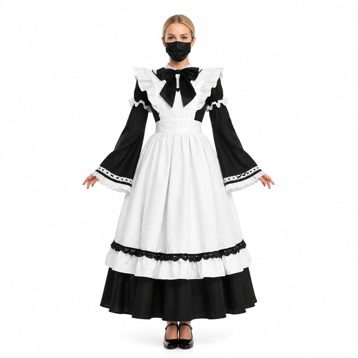 schwarzes Baumwollkleid CK170