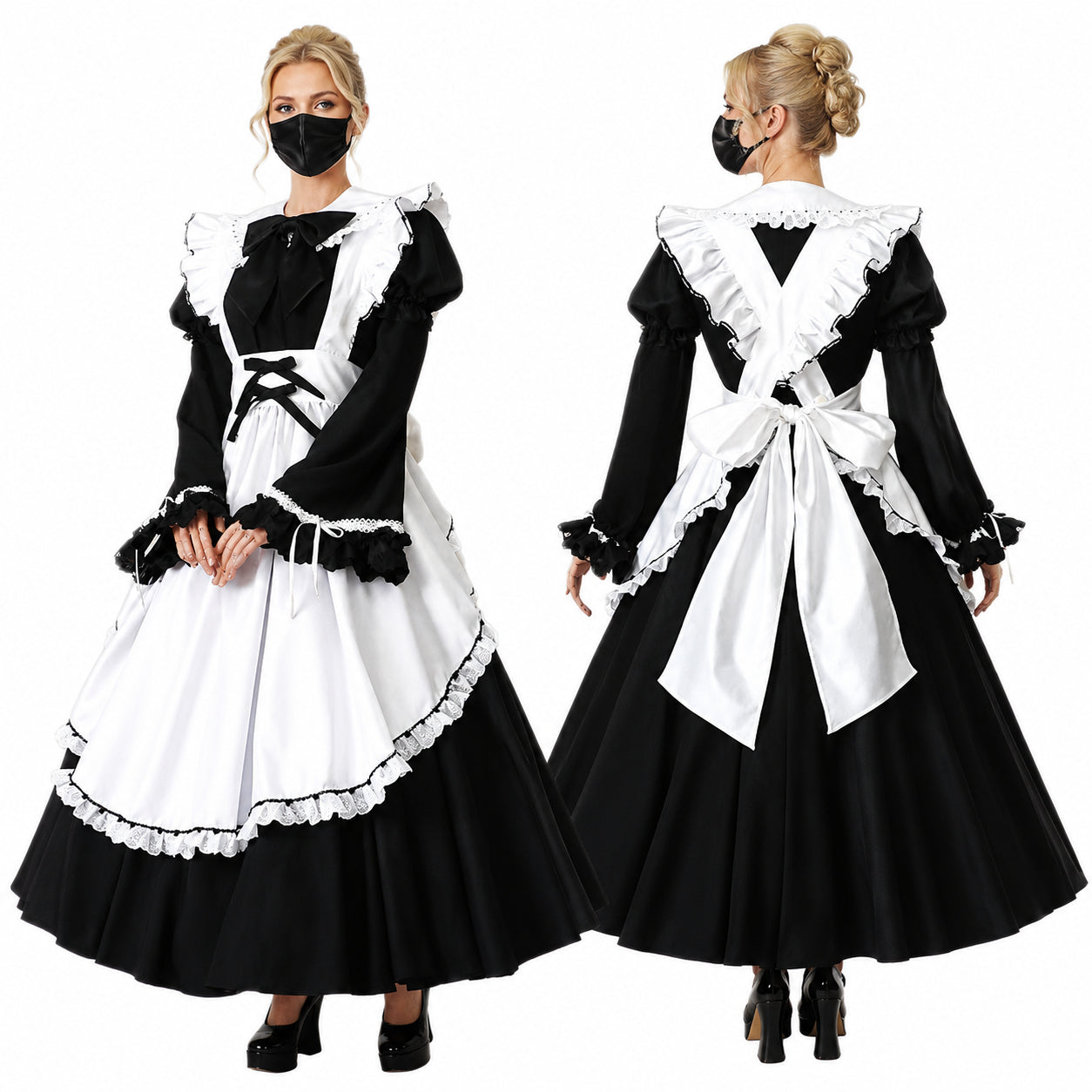 schwarzes Baumwollkleid CK397