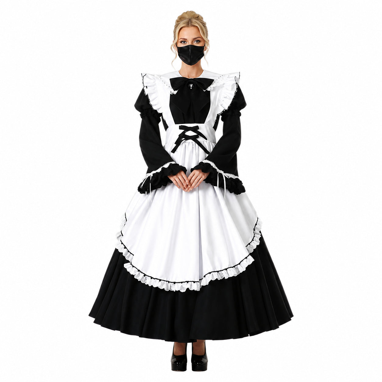 schwarzes Baumwollkleid CK397