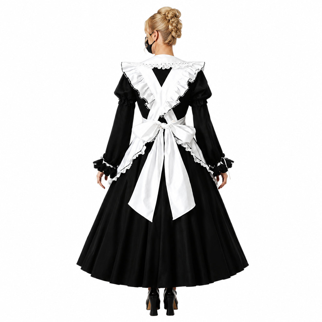 schwarzes Baumwollkleid CK397