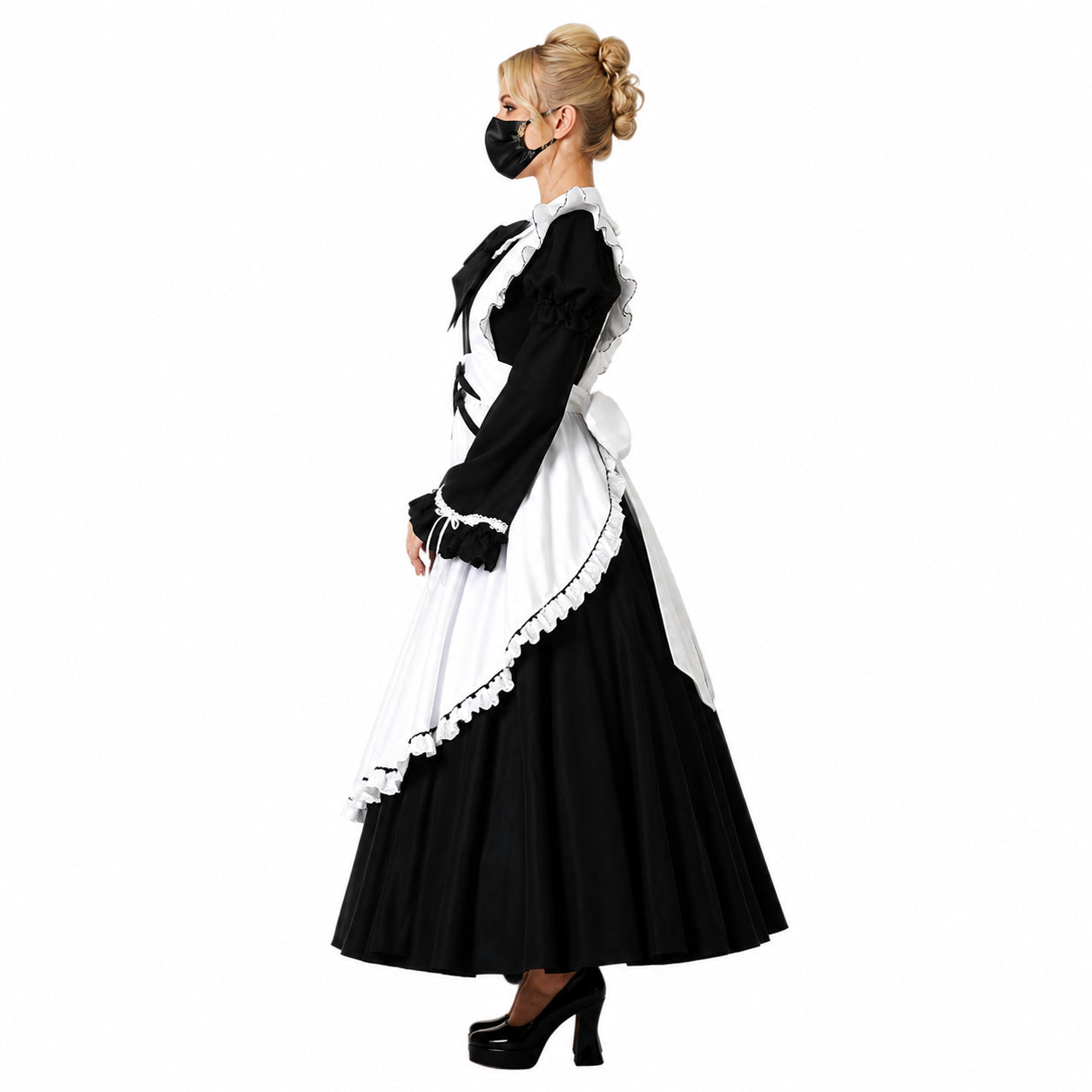 schwarzes Baumwollkleid CK397