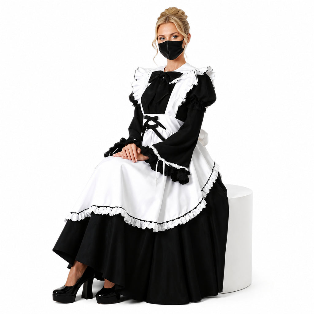 schwarzes Baumwollkleid CK397