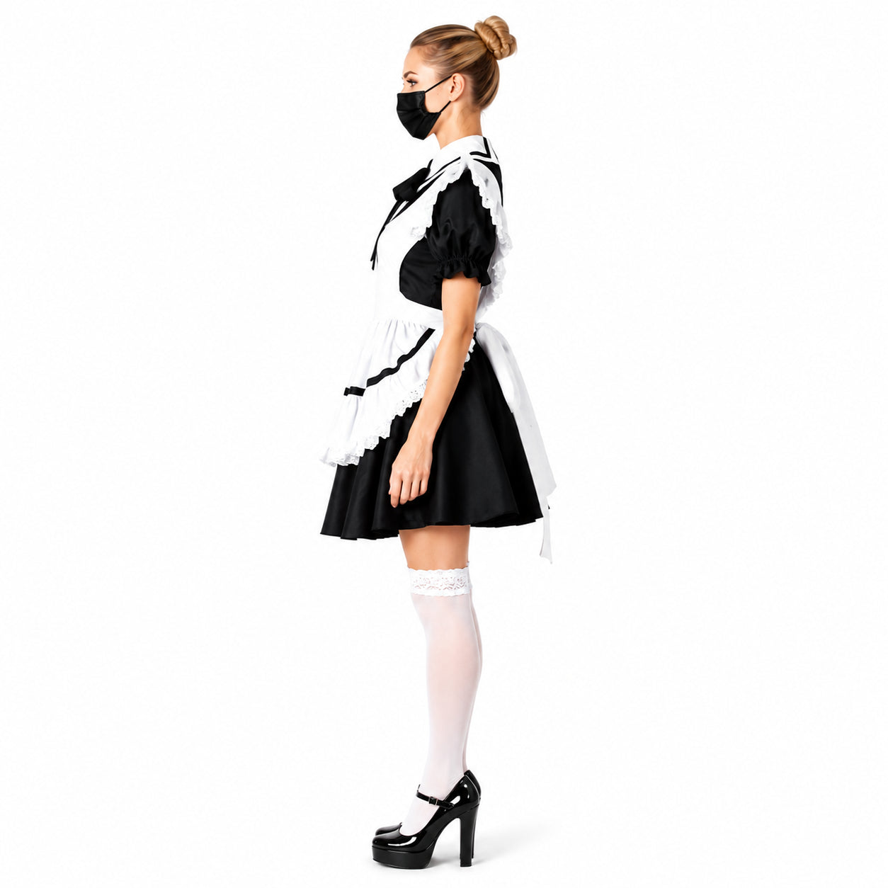 schwarzes Baumwollkleid CK432