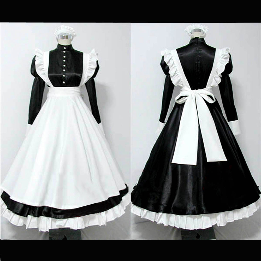 schwarzes Satinkleid CK514