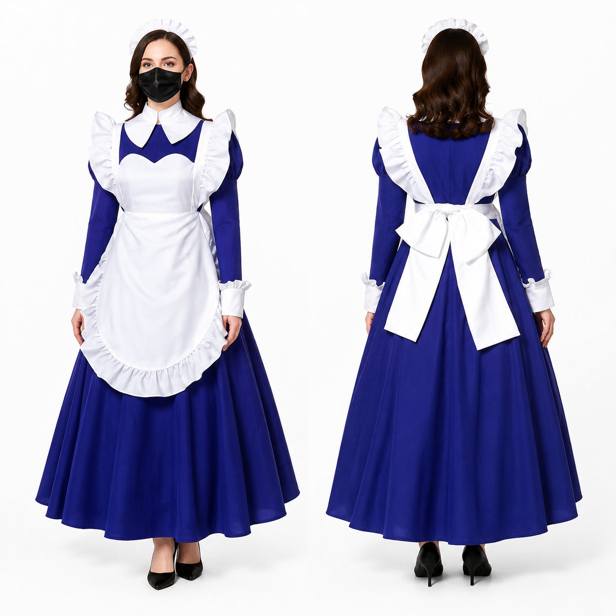 blaues Baumwollkleid CK516