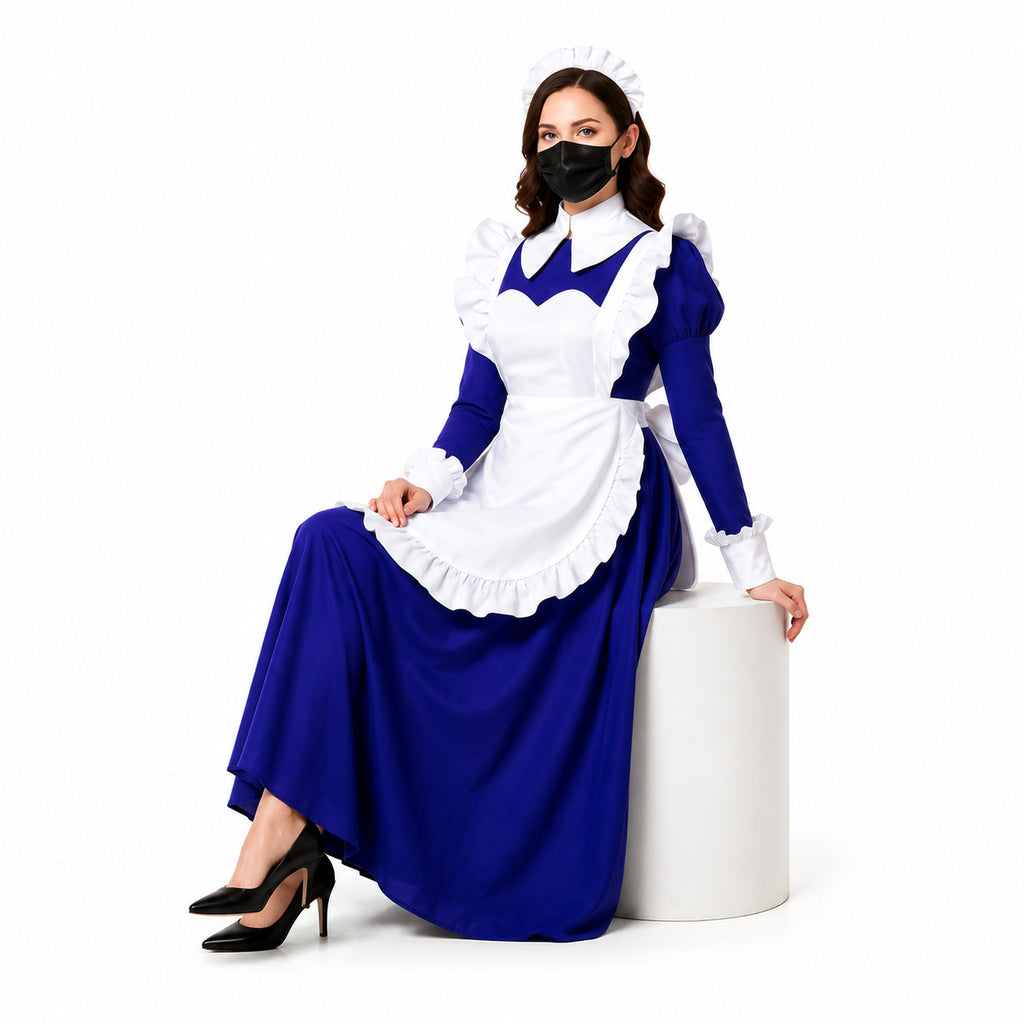 blaues Baumwollkleid CK516