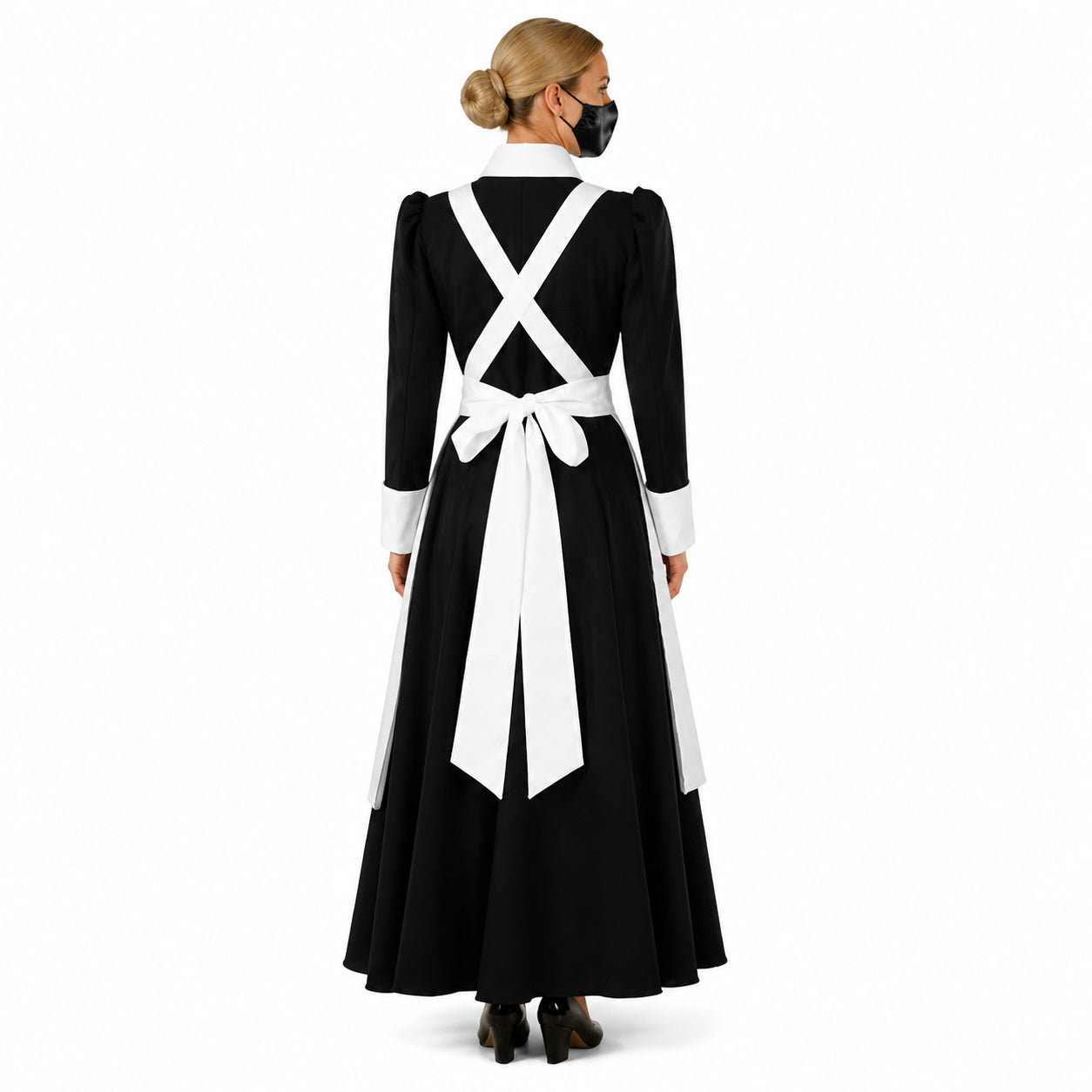 schwarzes Baumwollkleid CK641