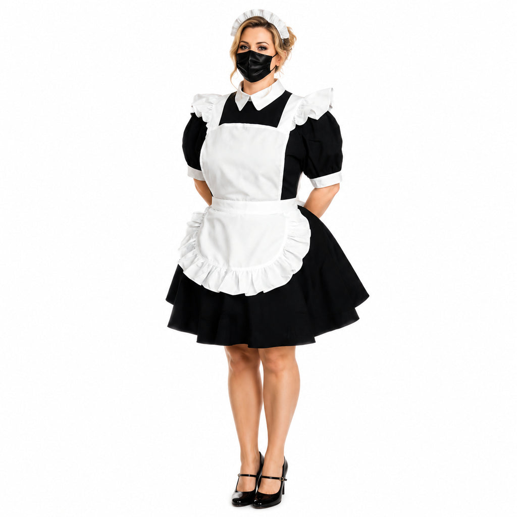 schwarzes Baumwollkleid CK763