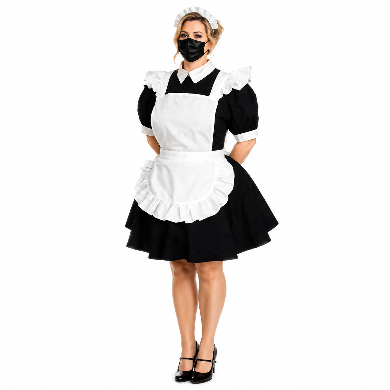 schwarzes Baumwollkleid CK763