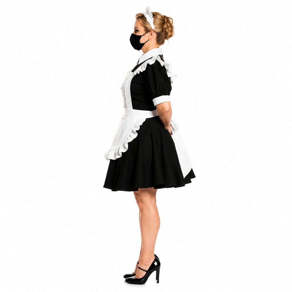 schwarzes Baumwollkleid CK763
