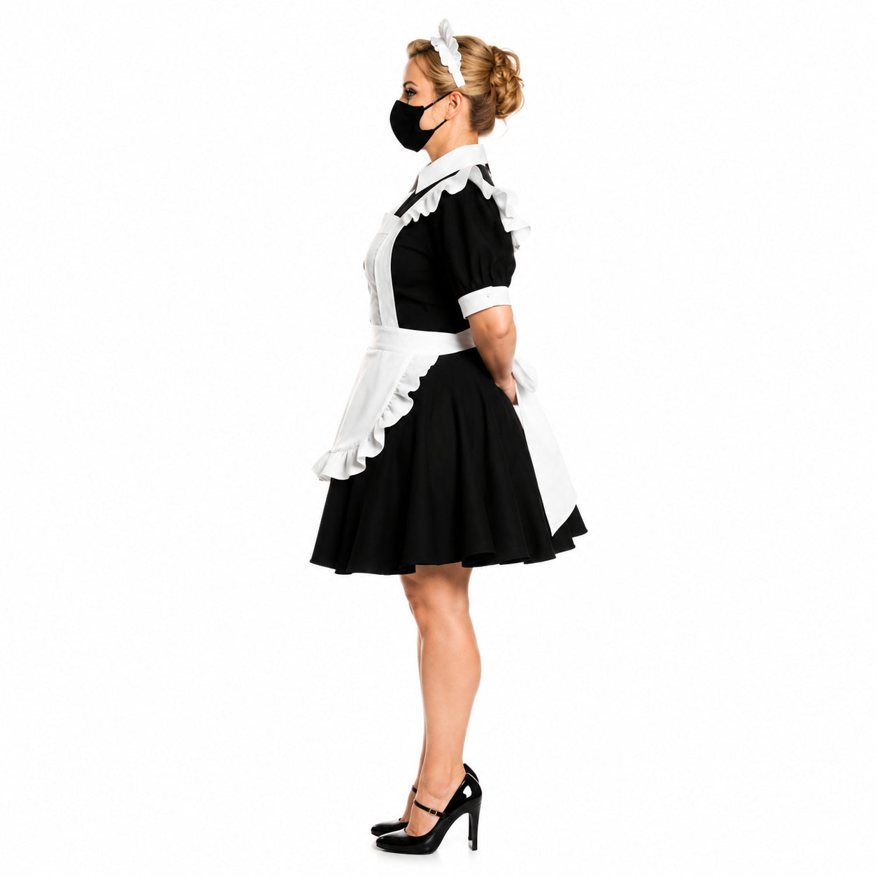 schwarzes Baumwollkleid CK763