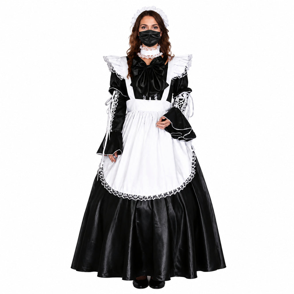 schwarzes Satinkleid CK807