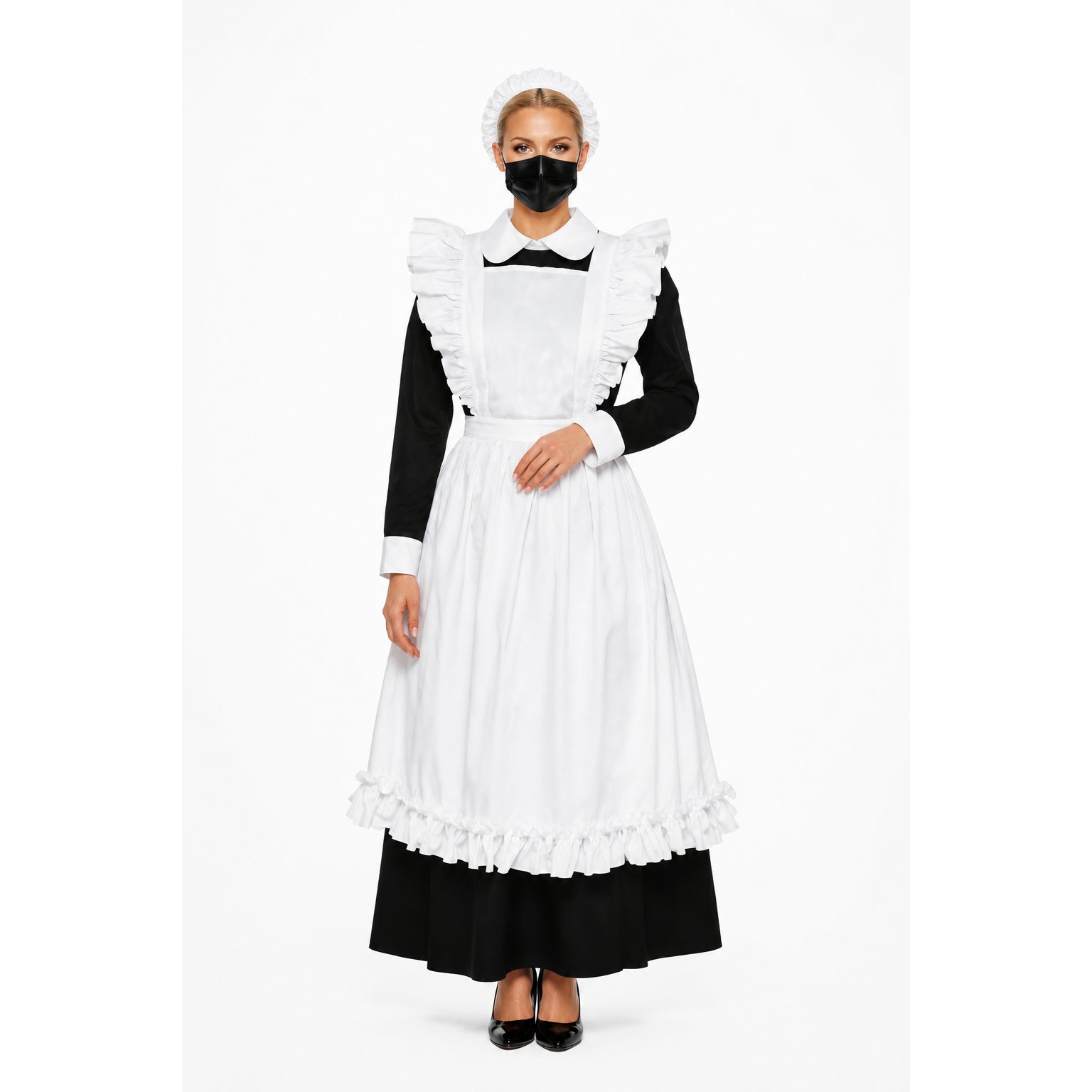 schwarzes Baumwollkleid CK814