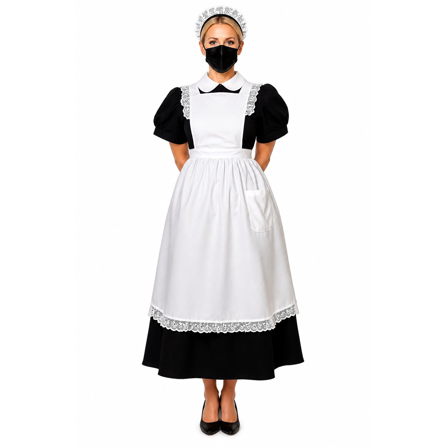 schwarzes Baumwollkleid CK816