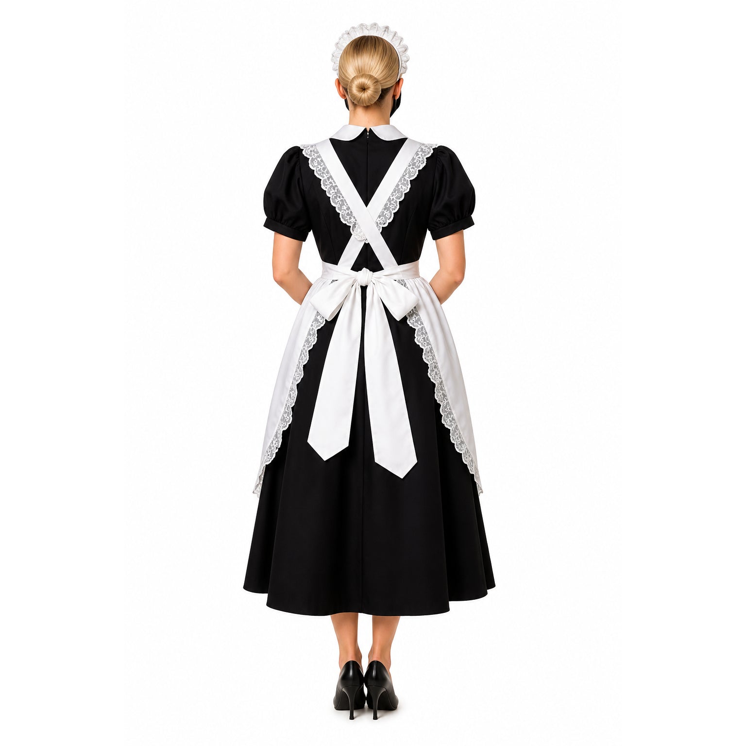 schwarzes Baumwollkleid CK816