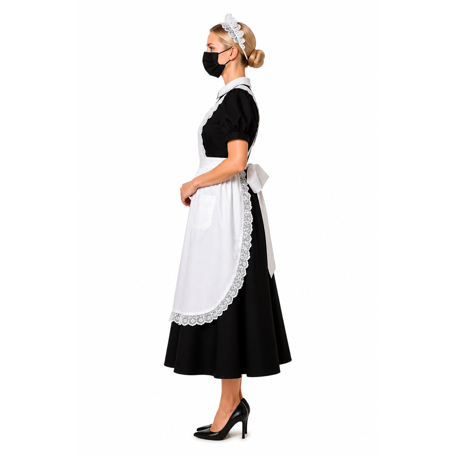 schwarzes Baumwollkleid CK816