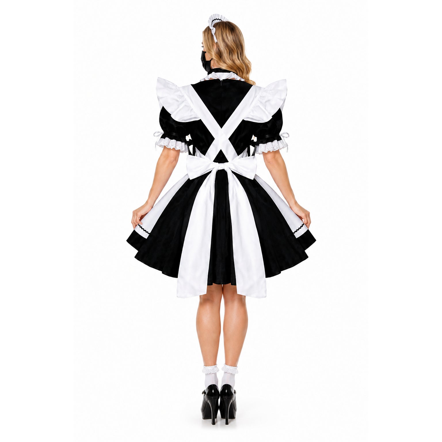 schwarzes Baumwollkleid CK830