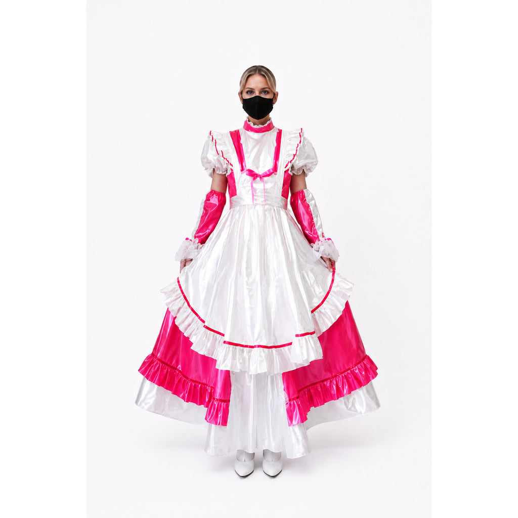 heißpinkes enges PVC-Kleid CK905