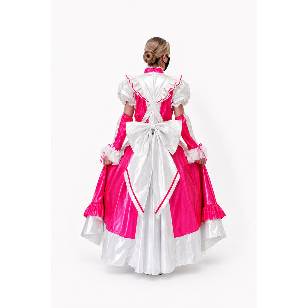 heißpinkes enges PVC-Kleid CK905
