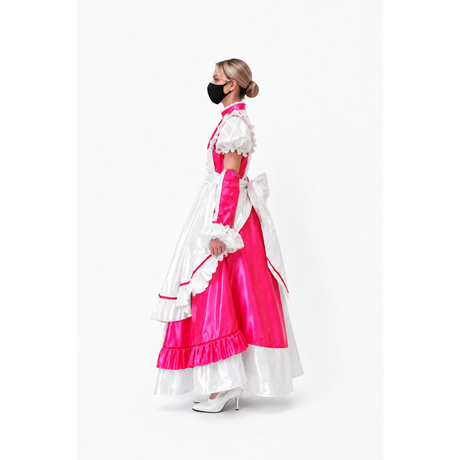 heißpinkes enges PVC-Kleid CK905