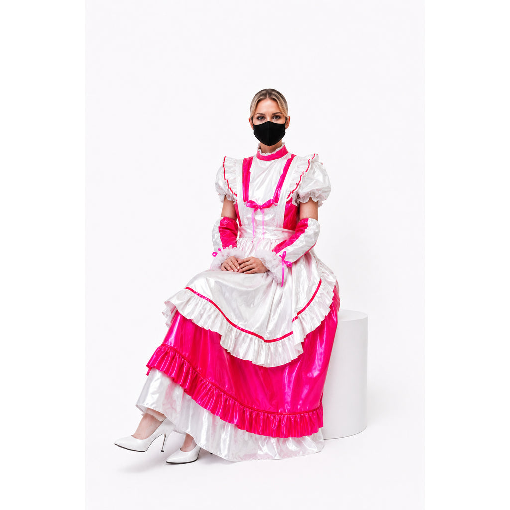 heißpinkes enges PVC-Kleid CK905