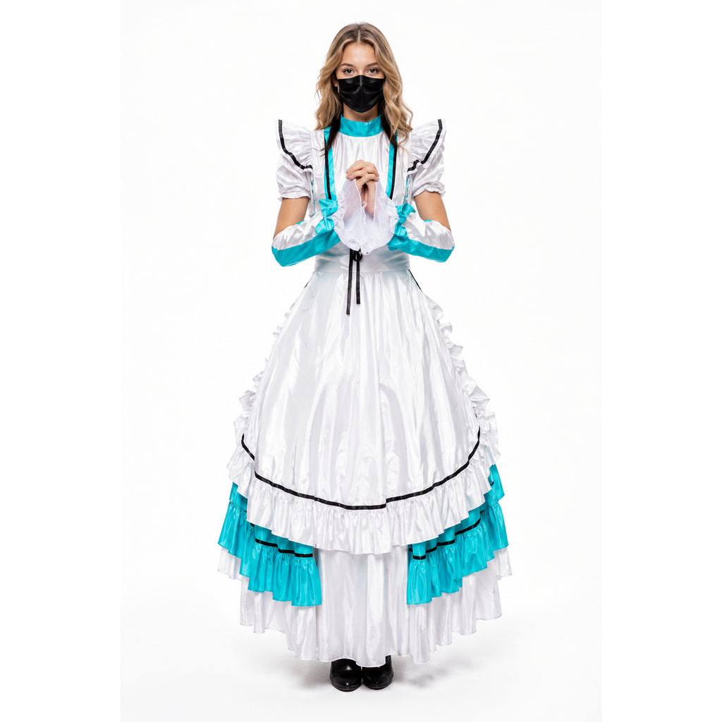 weißes dünnes PVC-Kleid CK930