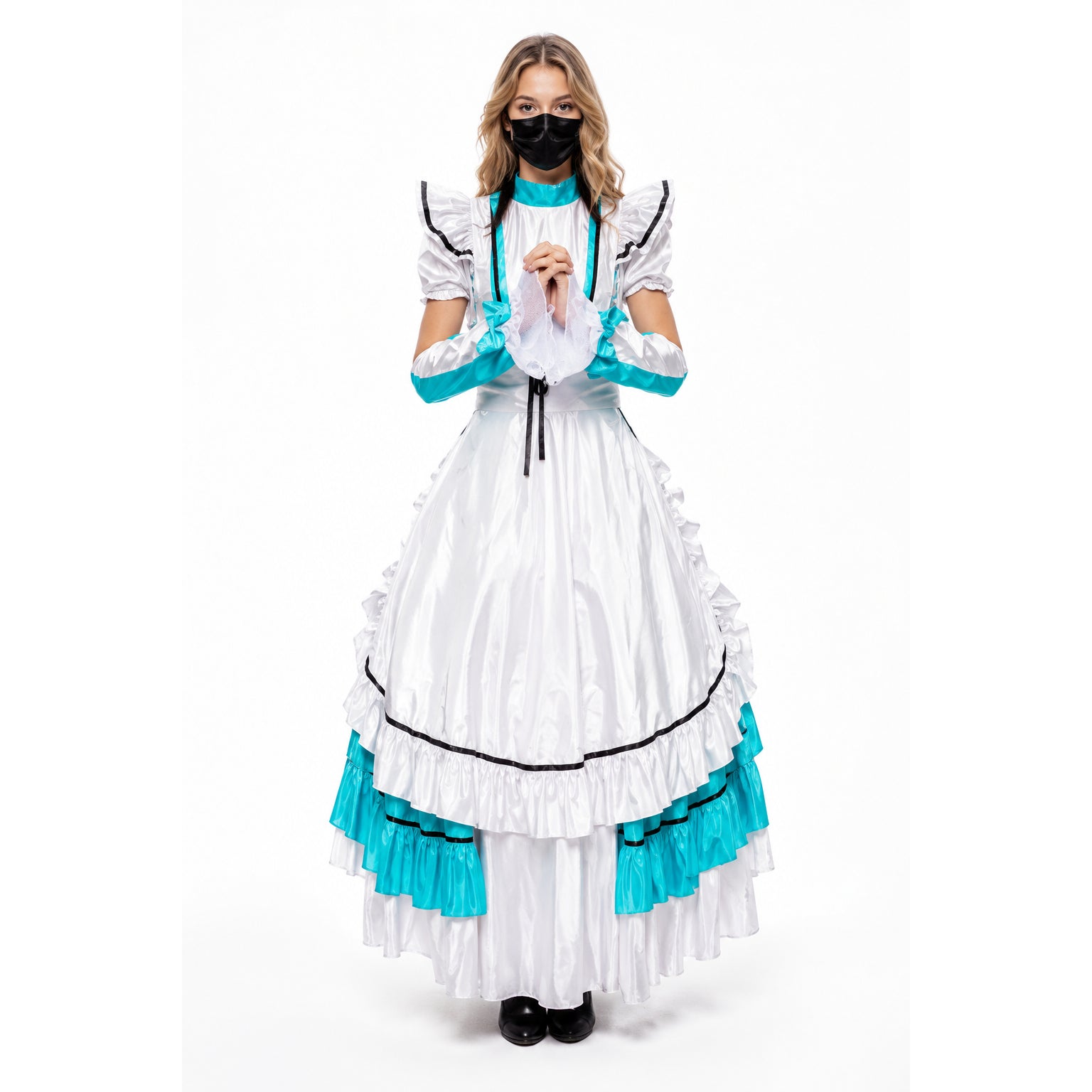 weißes dünnes PVC-Kleid CK930