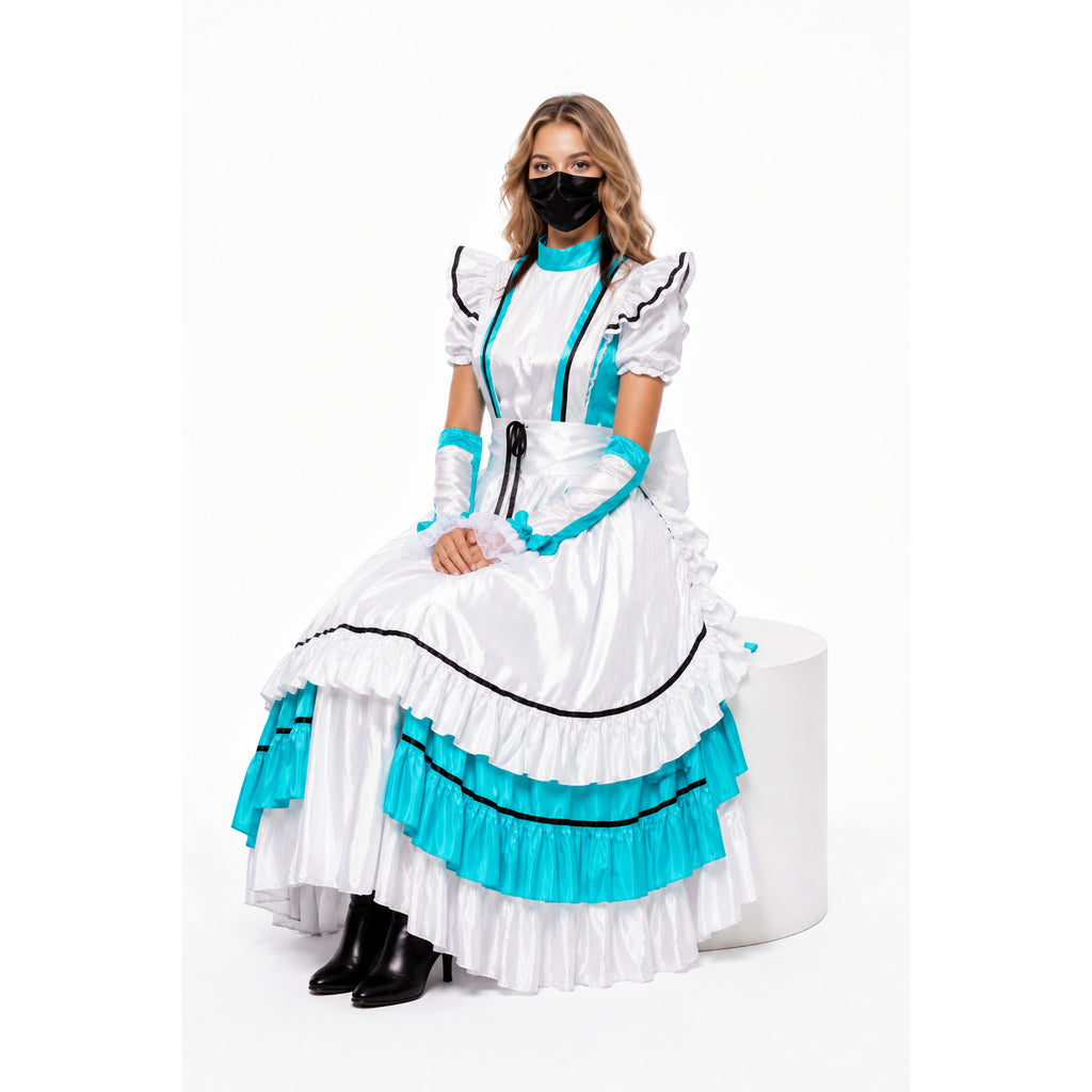 weißes dünnes PVC-Kleid CK930