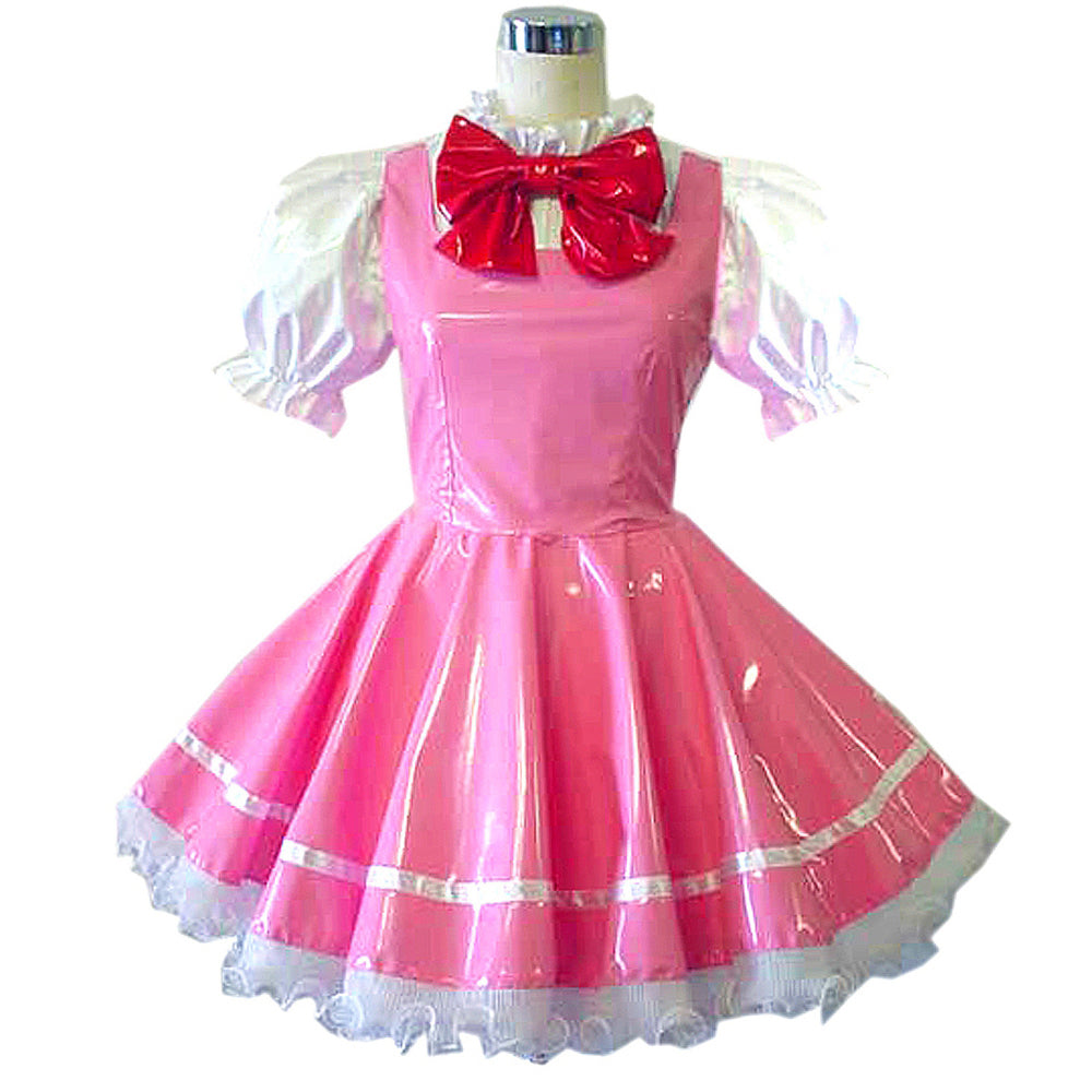 rosa dünnes PVC-Kleid CK945