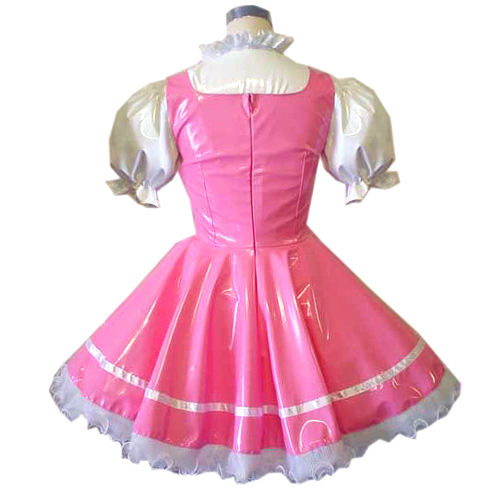 rosa dünnes PVC-Kleid CK945