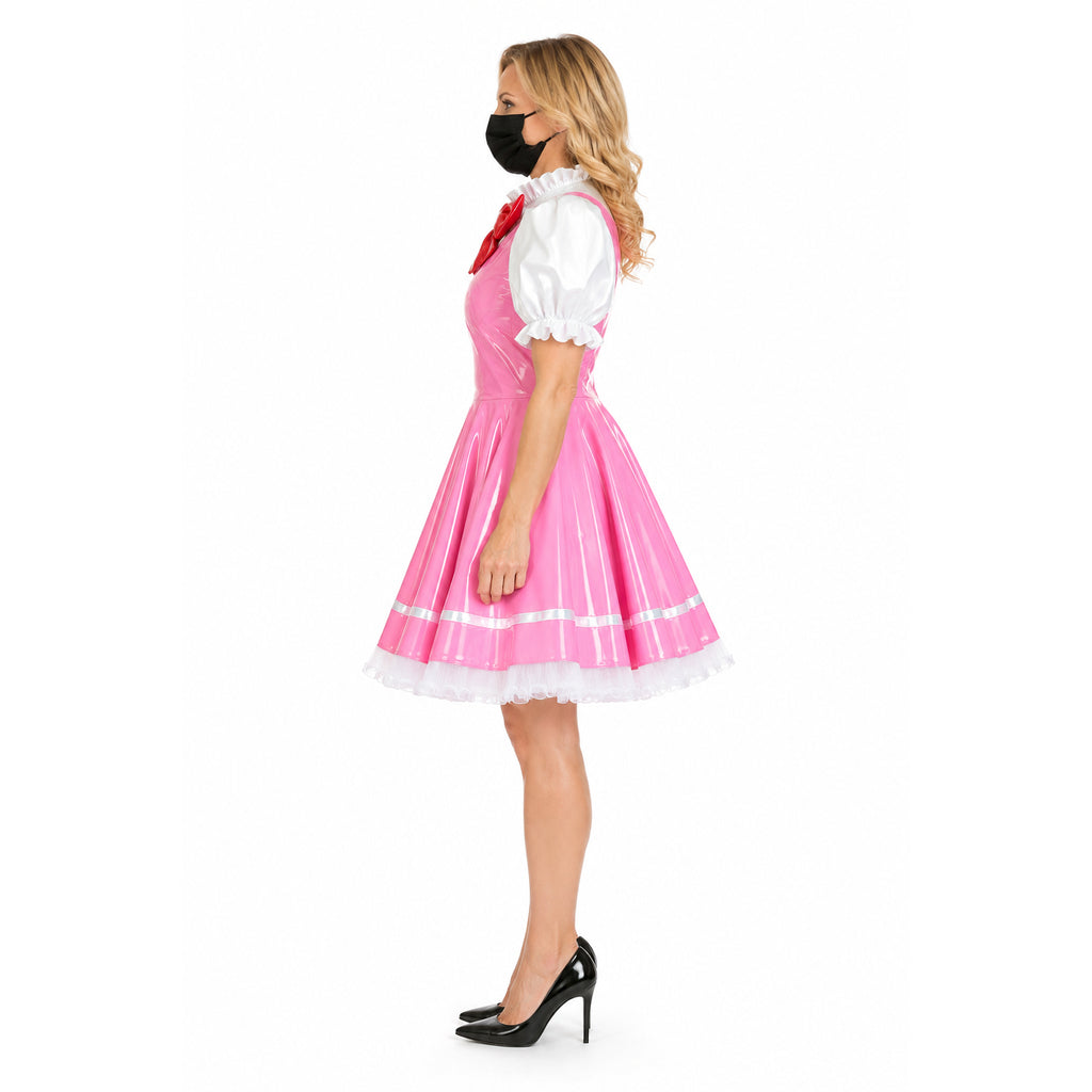 rosa dünnes PVC-Kleid CK945