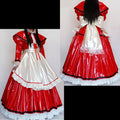 rotes, dünnes PVC-Kleid CK948