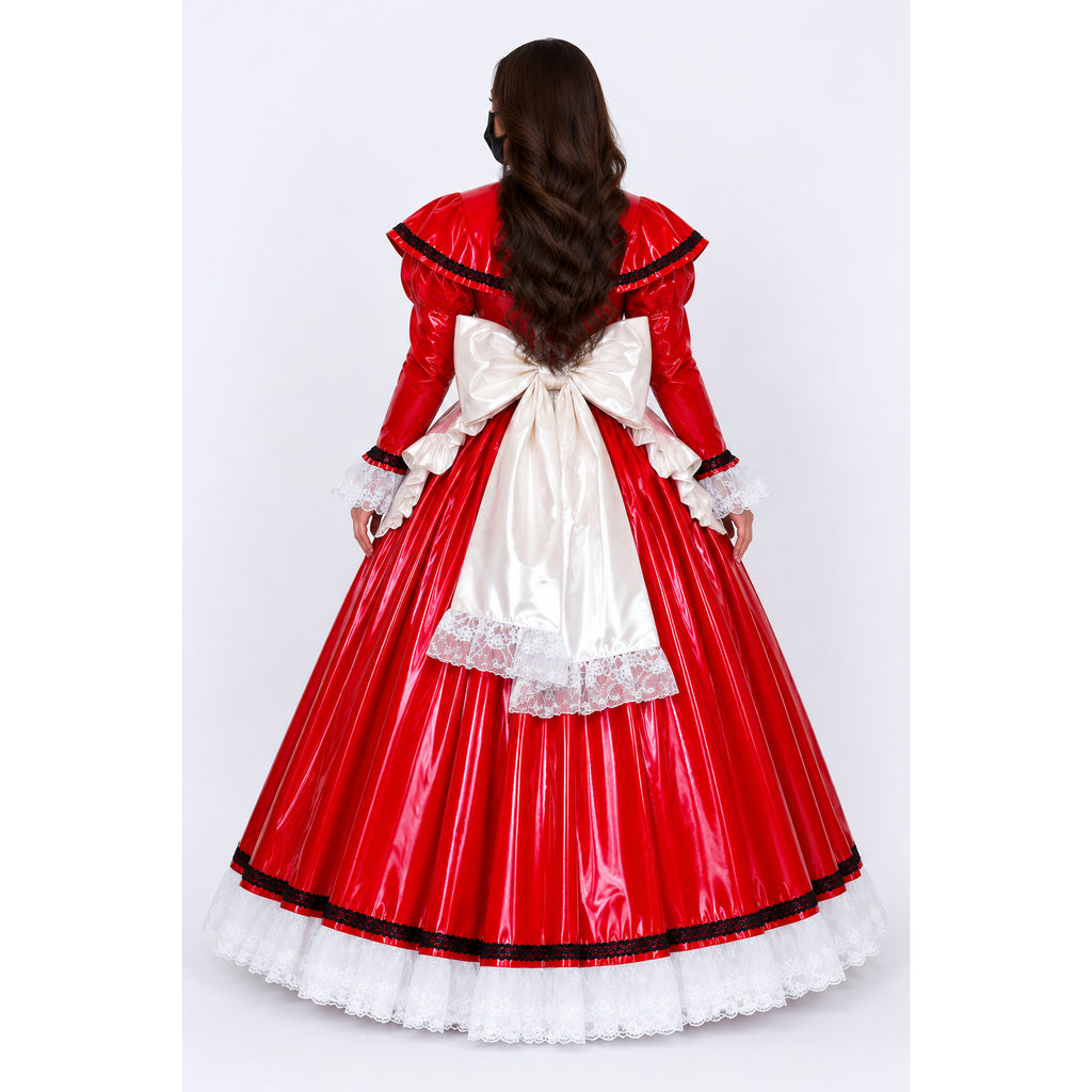 rotes, dünnes PVC-Kleid CK948