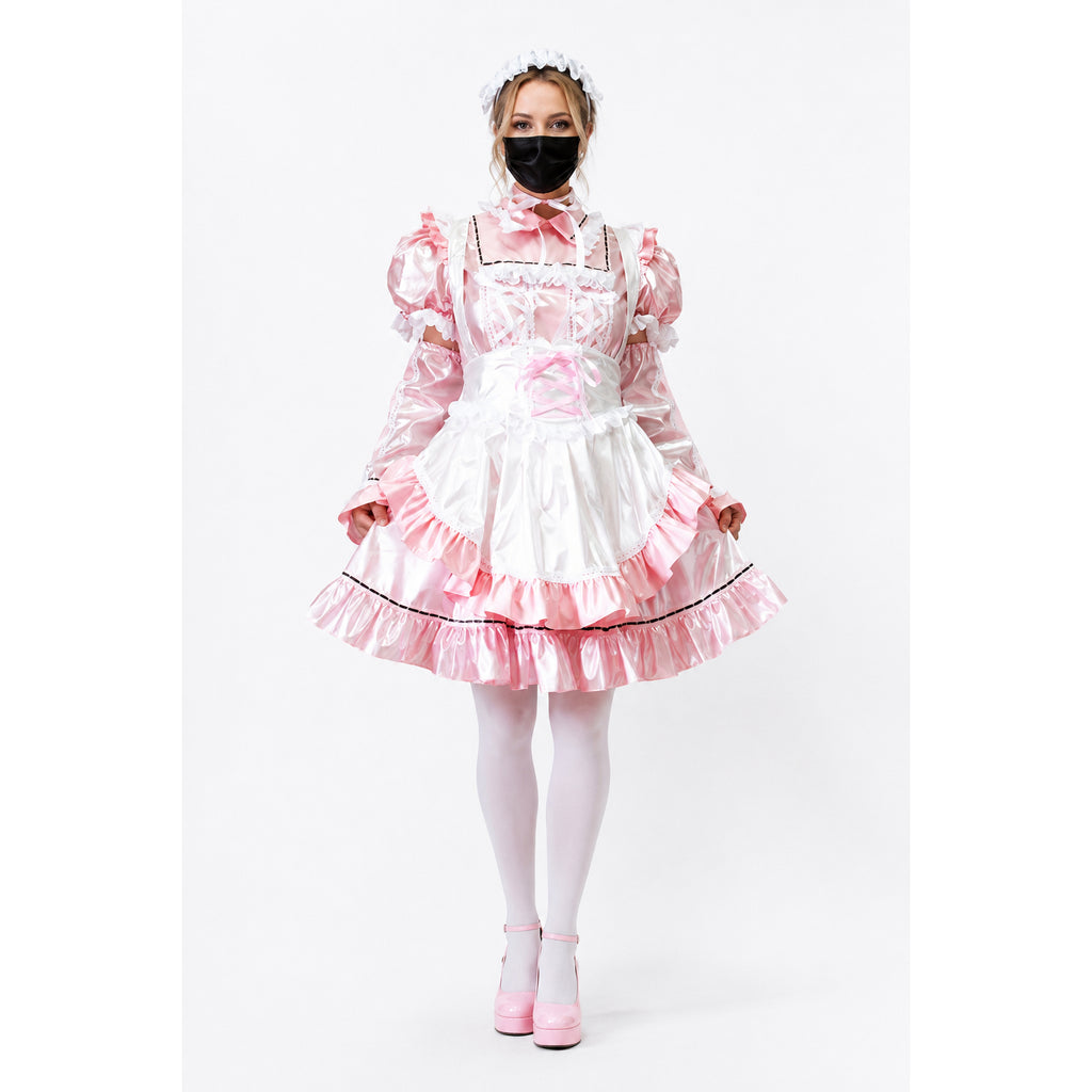 rosa dünnes PVC-Kleid CK949