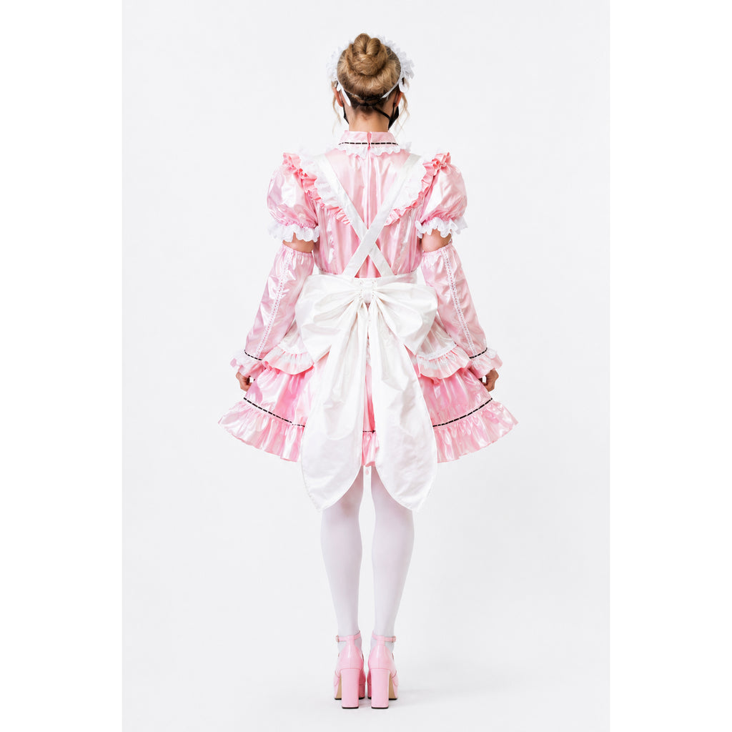 rosa dünnes PVC-Kleid CK949
