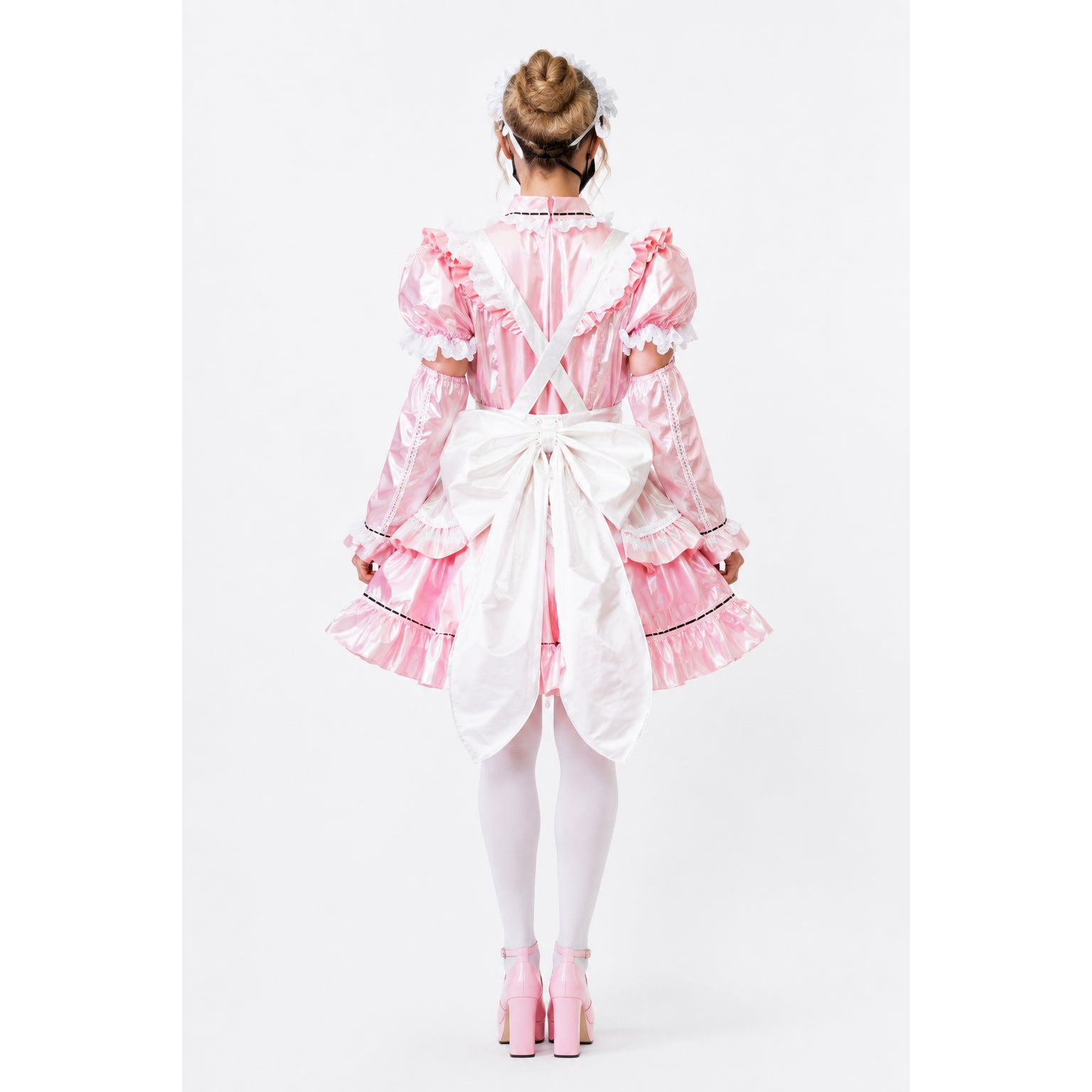 rosa dünnes PVC-Kleid CK949