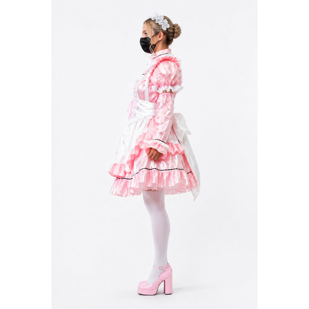 rosa dünnes PVC-Kleid CK949