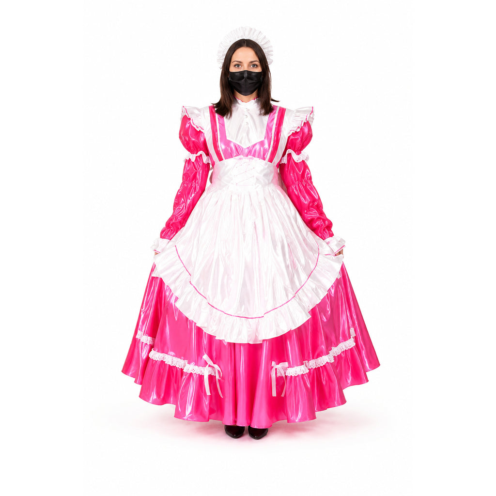 Heißes pinkes, dünnes PVC-Kleid CK950