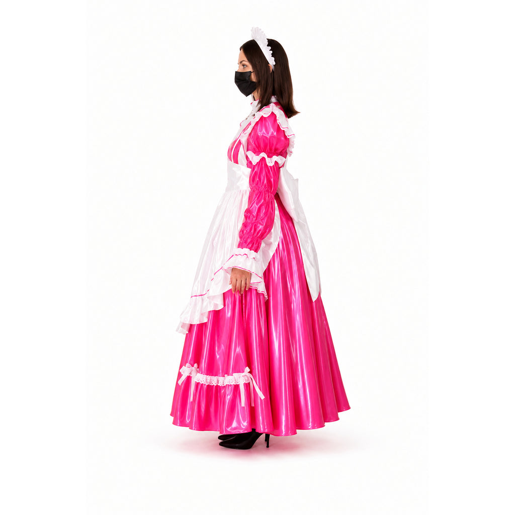 Heißes pinkes, dünnes PVC-Kleid CK950