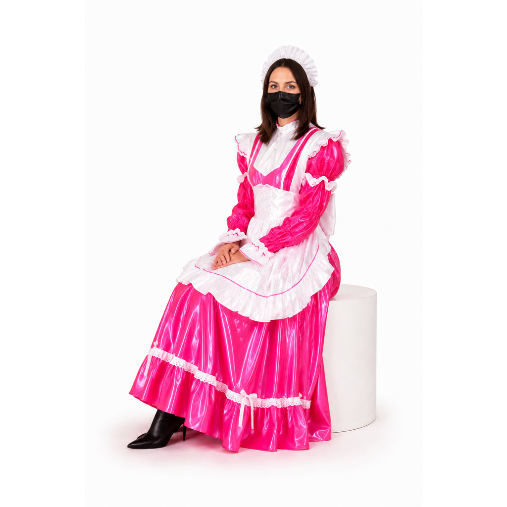 Heißes pinkes, dünnes PVC-Kleid CK950