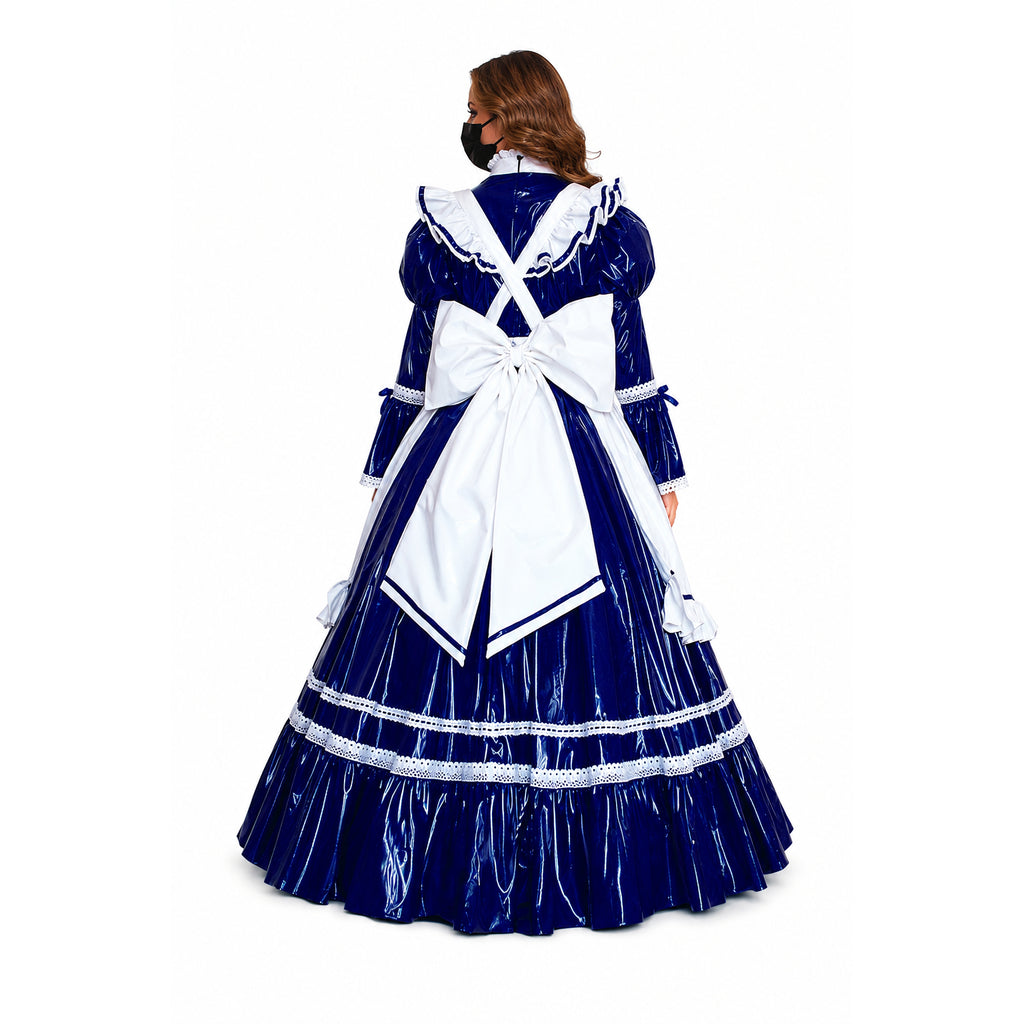 blaues, dünnes PVC-Kleid CK960