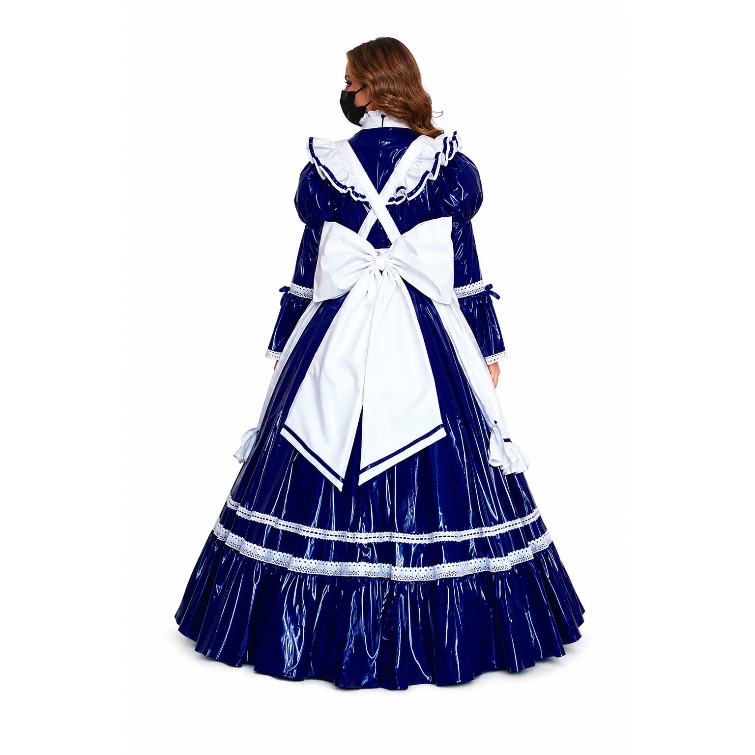 blaues, dünnes PVC-Kleid CK960