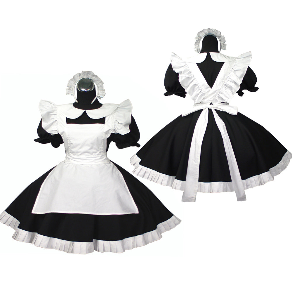 schwarzes Baumwollkleid G029