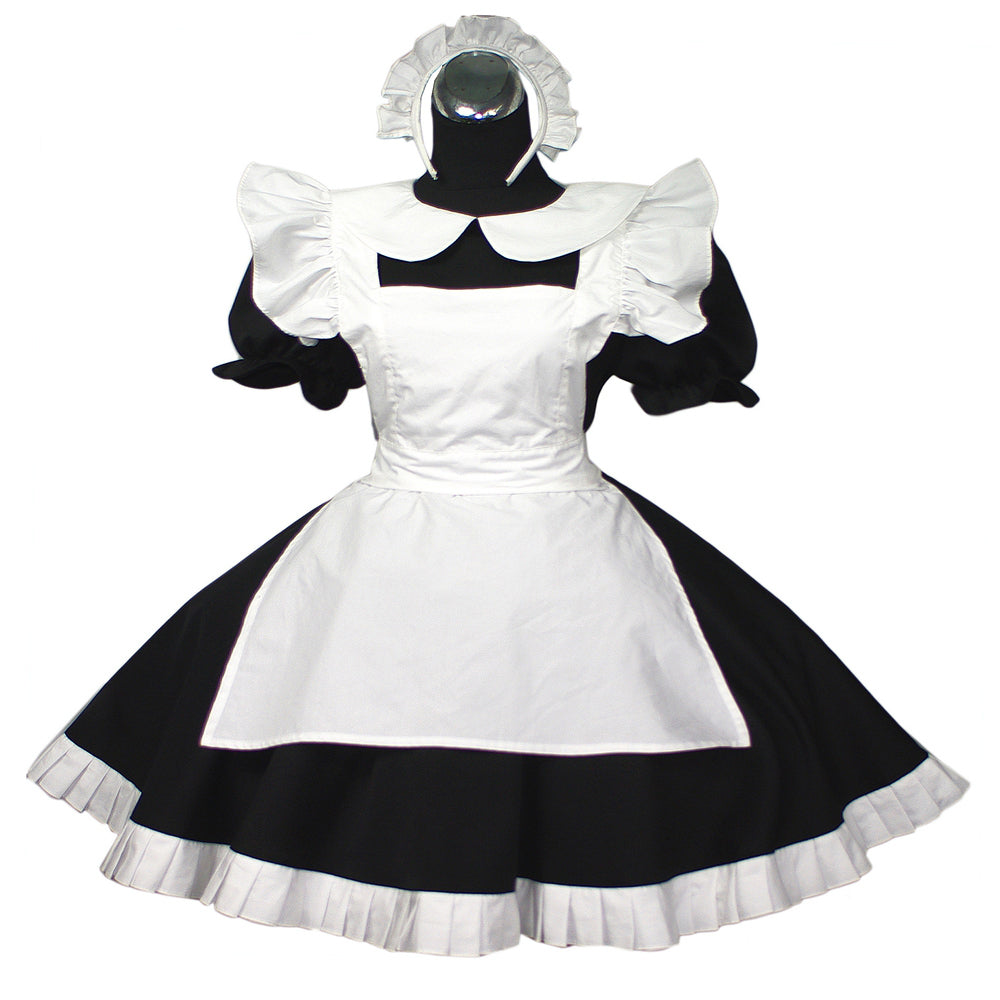 schwarzes Baumwollkleid G029