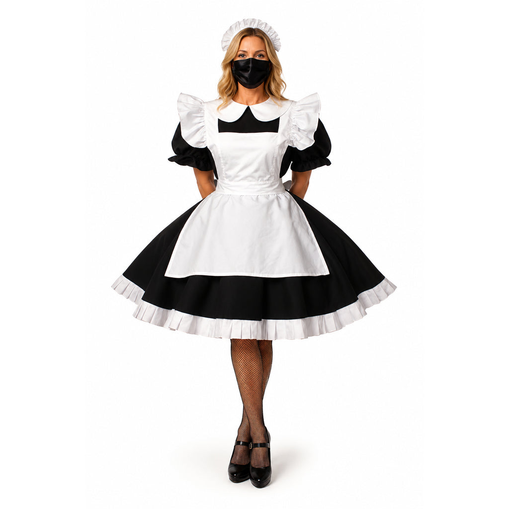 schwarzes Baumwollkleid G029